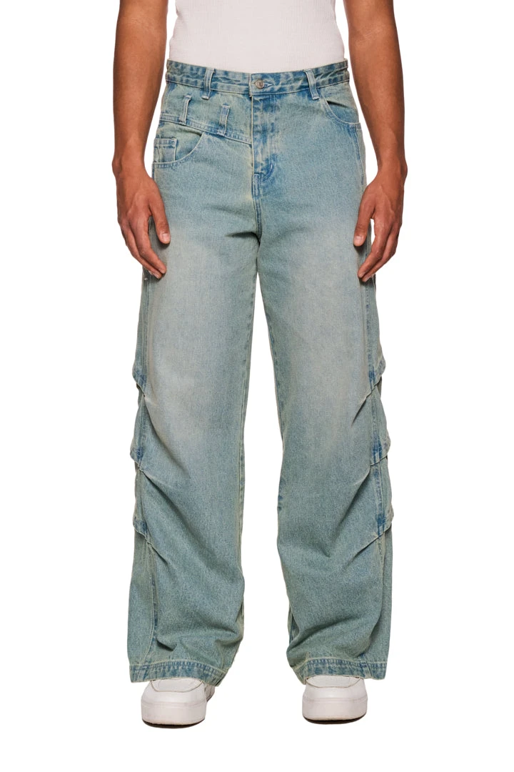 Gills Washed Denim Pants Blue 3 Gills Washed Denim Pants Blue
