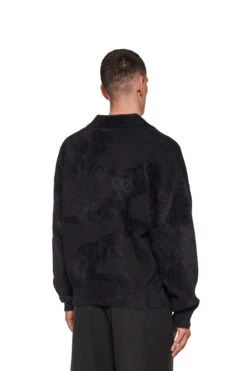 Glitched Fuzzy Polo Black -olakala Verkäufe 20240409 Ola Kala SS24 eCom Look14 Fuzzy 0490