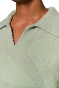 Glitched Fuzzy Polo Mint -olakala Verkäufe 20240409 Ola Kala SS24 eCom Look16 Fuzzy 0540