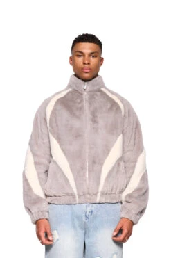 Two-Toned Fur Jacket Gray