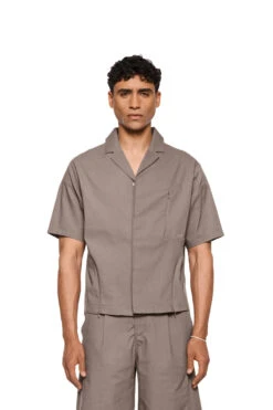 Linen Short Sleeve Shirt Beige